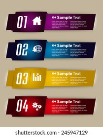 colorful modern text box template for website computer graphic technology and internet, numbers.