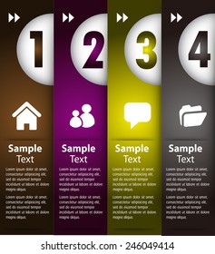 colorful modern text box template for website computer graphic technology and internet, numbers.