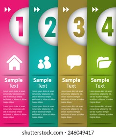 colorful modern text box template for website computer graphic technology and internet, numbers.