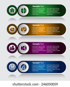 colorful modern text box template for website computer graphic technology and internet, numbers.
