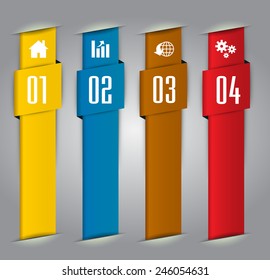 colorful modern text box template for website computer graphic technology and internet, numbers.