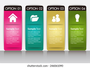 colorful modern text box template for website computer graphic technology and internet, numbers.
