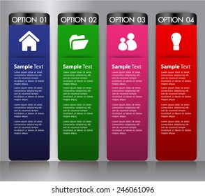 colorful modern text box template for website computer graphic technology and internet, numbers.