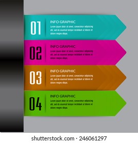 colorful modern text box template for website computer graphic technology and internet, numbers. ribbon