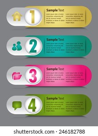 colorful modern text box template for website computer graphic technology and internet, numbers.