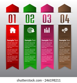 colorful modern text box template for website computer graphic technology and internet, numbers.