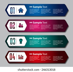 colorful modern text box template for website computer graphic technology and internet, numbers.
