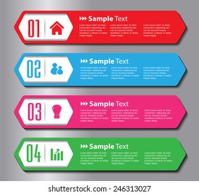 colorful modern text box template for website computer graphic technology and internet, numbers.