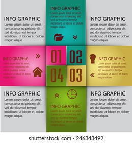 colorful modern text box template for website computer graphic technology and internet, numbers. 
