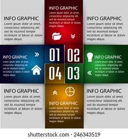 colorful modern text box template for website computer graphic technology and internet, numbers. 