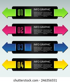 colorful modern text box template for website computer graphic technology and internet, numbers.