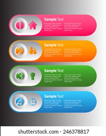 colorful modern text box template for website computer graphic technology and internet, numbers.