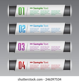 colorful modern text box template for website computer graphic technology and internet, numbers. 