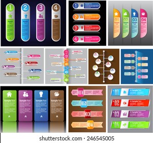colorful modern text box template for website computer graphic and internet, numbers. Set of color frames for text or quotes. brochure. many, various