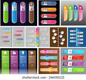 colorful modern text box template for website computer graphic and internet, numbers. Set of color frames for text or quotes. brochure. many, various