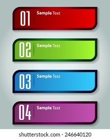 colorful modern text box template for website computer graphic technology and internet, numbers. 