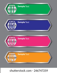 colorful modern text box template for website computer graphic technology and internet, numbers. 