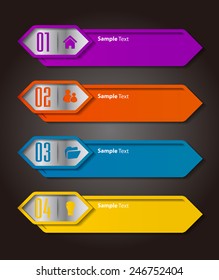 colorful modern text box template for website computer graphic technology and internet, numbers. 