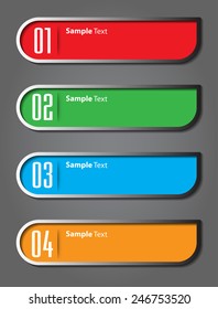colorful modern text box template for website computer graphic technology and internet, numbers. 
