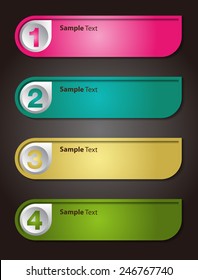 colorful modern text box template for website computer graphic technology and internet, numbers. 
