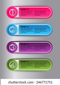 colorful modern text box template for website computer graphic technology and internet, numbers. 