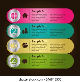 colorful modern text box template for website computer graphic technology and internet, numbers. 