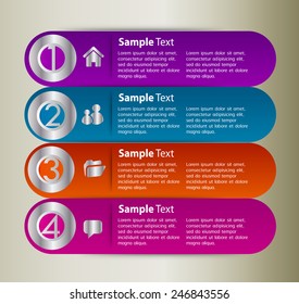 colorful modern text box template for website computer graphic technology and internet, numbers. 