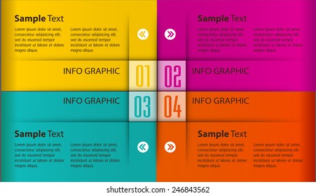 colorful modern text box template for website computer graphic technology and internet, numbers. 