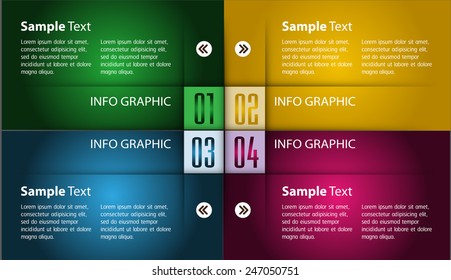 colorful modern text box template for website computer graphic technology and internet, numbers. 