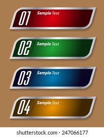 colorful modern text box template for website computer graphic technology and internet, numbers. 