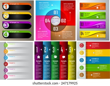 colorful modern text box template for website computer graphic and internet, numbers. Set of color frames for text or quotes. brochure. many, various