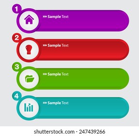colorful modern text box template for website computer graphic and internet, numbers.