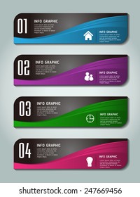 colorful modern text box template for website computer graphic and internet, numbers. 