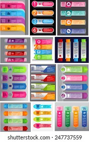colorful modern text box template for website computer graphic and internet, numbers. Set of color frames for text or quotes. brochure. many, various