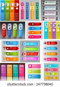 colorful modern text box template for website computer graphic and internet, numbers. Set of color frames for text or quotes. brochure. many, various