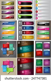 colorful modern text box template for website computer graphic and internet, numbers. Set of color frames for text or quotes. brochure. many, various