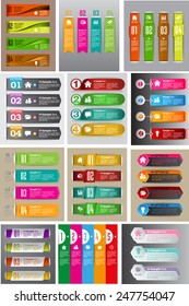 colorful modern text box template for website computer graphic and internet, numbers. Set of color frames for text or quotes. brochure. many, various