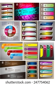 colorful modern text box template for website computer graphic and internet, numbers. Set of color frames for text or quotes. brochure. many, various