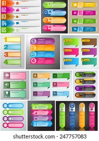 colorful modern text box template for website computer graphic and internet, numbers. Set of color frames for text or quotes. brochure. many, various