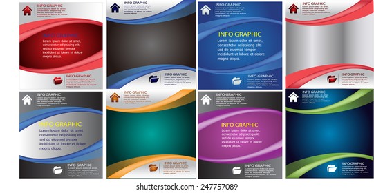 colorful modern text box template for website computer graphic and internet, numbers. Set of color frames for text or quotes. brochure. many, various