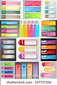 colorful modern text box template for website computer graphic and internet, numbers. Set of color frames for text or quotes. brochure. many, various