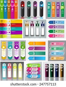 colorful modern text box template for website computer graphic and internet, numbers. Set of color frames for text or quotes. brochure. many, various