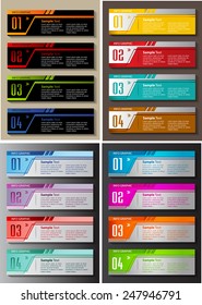 colorful modern text box template for website computer graphic and internet, numbers. Set of color frames for text or quotes. brochure. many, various