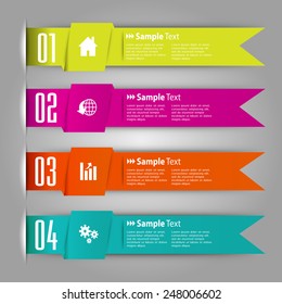 colorful modern text box template for website computer graphic and internet, numbers.