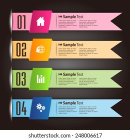 colorful modern text box template for website computer graphic and internet, numbers.
