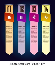 colorful modern text box template for website computer graphic and internet, numbers. ribbon