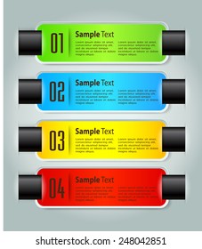 colorful modern text box template for website computer graphic and internet, numbers.