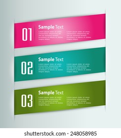 colorful modern text box template for website computer graphic and internet, numbers. ribbon