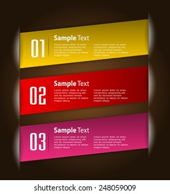 colorful modern text box template for website computer graphic and internet, numbers. ribbon