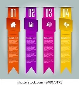 colorful modern text box template for website computer graphic and internet, numbers. ribbon